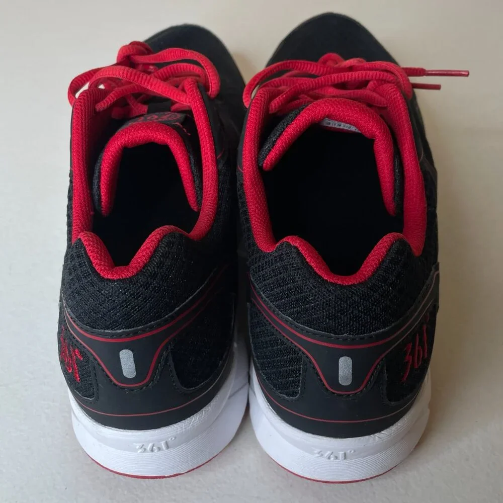 361 Degrees Black Red Breeze Sneakers Mens Size 12
